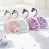 Originalität Flamingo Ladung Lüfter USB Wiederaufladbare reine Farbventilatoren Einfache Neuheit Artikel Home Tischdekoration 18MH E1