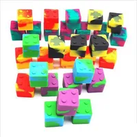 9ml Mini Cube Kształt Assorted Kolor Silikonowy Pojemnik na Dabs Okrągły kształt Silikonowe Pojemniki Wosk Silikonowe Słoiki Dąb Kontenery