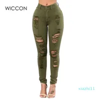 패션 - WICCON 2018 새로운 패션 플러스 크기 3XL 찢어진 청바지 여성 마른 구멍 찢어진 데님 바지 여성 fasion 캐주얼 하이 허리 청바지