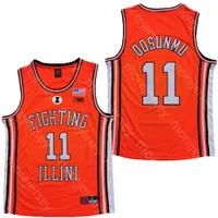 2020 NIEUW NCAA Illinois Fighting Illini College Basketball Jersey 11 Ayo Dosunmu Oranje Alle Gestikte en Borduurwerk Mannen Jeugdmaat