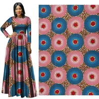 Ankara African Polyester Cire Imprime Tissu Binta Real Cire Haute Qualité 6 mètres / Lot Tissu africain pour la tenue de soirée