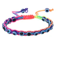 Handmade Turkey Blue Evil eye Charm Bracelets For Women Braided String Rope Fatima Beads Chain Bangle Fashion Jewelry Gift