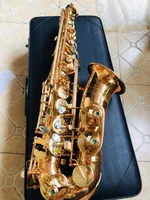 Frankreich Rollinsax Q3 Alto E Flach Saxophon Blechblasinstrumente Elektrophorese Gold Altsaxophon mit Ledertasche