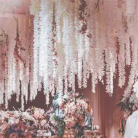 100cm Nouveaux Fournitures de mariage d'arrivée fleurs de soie artificielle rotin 1 mètres de long Orchid Wisteria vigne pour des vacances festives Props Décoration