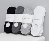 Hommes Femmes Coton Super Low Chaussettes invisibles Ventilation avec Anti-Slip Gel talon Grip antidérapant plat Sock cheville