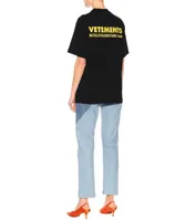 18SS Vetements Logo Baskılı Tee Lüks Vintage Katı Renk Kısa Kollu Erkek Kadın Yaz Casual Hip Hop Sokak Kaykay tişört