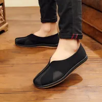 패션 클래식 검은 천으로 레트로 중국어 쿵푸 신발 민족의 춘천 태극권 슬리퍼 무술면 신발 재활 신발