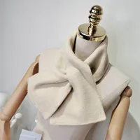 2019 новое прибытие дешевый зима роскошный теплый вязание хлопок короткий бежевый шарф мужчин женские шарфы с коробкой и dastbag