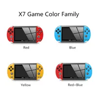 X7 게임 콘솔 4.3 인치 비디오 8기가바이트 32 비트 더블 로커 조이스틱 아케이드 게임 핸드 헬드 게임 플레이어 어린이 선물을위한 휴대용 레트로 콘솔