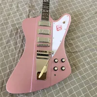 Firebird VII Metallic Pink Electric Guitar 3 Mini Humbuckers Tremolo Bridge Rosewood Fingerboard