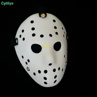 Envío gratis Halloween blanco poroso hombres máscara Jason Voorhees Freddy película de terror Hockey Scary máscaras para fiesta mujeres mascarada