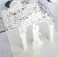 3D 결혼식 초대 카드 꽃 레이저 컷 포켓을 제공 사용자 정의 50PCS 인쇄 (NO 내부 시트)