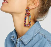 8 kleuren eenvoudige geometrische acryl oorbellen voor vrouwen schildpad kleur luipaard print onregelmatige bengelen oorbel studs mode-sieraden accessoires