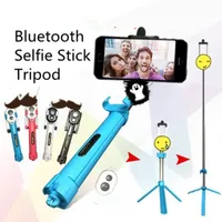 Monopods Bluetooth 3.0 Selfie Stick Tripodの手折りたたみ式屋外のiPhone iOSのAndroid 4色用のミニフレキシブル写真ツール
