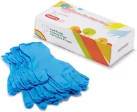 Los guantes de nitrilo desechables, libre de látex, - para el Festival de Niños Preparación, hacer a mano, pintura, jardinería, cocina (S por 7-12 años, azul)