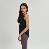 Großhandel Yoga Weste T-shirt LU-59 Solide Farben Frauen Mode Outdoor Yoga Tanks Sport Laufgarn Turn Tops Kleidung