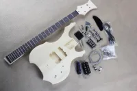 Fabriks anpassad ovanlig form Electric Bass Guitar Kit (delar) med 4 strängar, krom hårdvara, DIY basgitarr, erbjuder anpassad
