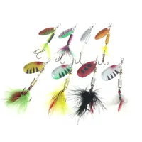 Rompin Fishing Lures Spinner Wobblers CrankBaits Jig Shone Metal Sequin Trout Spoon With Feather Hooks for Carp Fishing Pesca