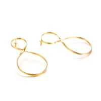 Fashion-Big Infinity Earrings for Women Gold Tone Stainless Steel Long Dangle Earring Femme brinco