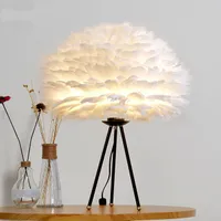 Feimefeiyou modern Creative Feather Lamp e27 Table Lamp for Baby Kids Children Bedroom Droplight Lighting Decor