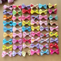 100pcs/lot 1.4&quot; handmade kids baby girls hair accessories Wave point dot bow clip hairpin hair clip children hair Barrettes jewelry