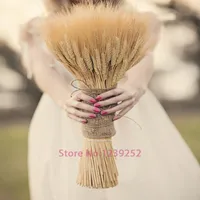 New 100 pcs Natural Dried Flowers Decorative Flowers Wheat Ear Bouquet Dried Branches for Wedding decoration C18112601