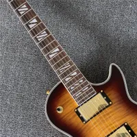 Entrega gratuita, Tiger Maple Top Guitarra eléctrica, superficie doble convexa, diapasón de palisandro, guitarras eléctricas de alta calidad Guitars Guitra