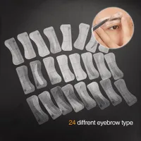 24 Türleri Kaş Stencil Göz Kaş Kart Cetvel Kozmetik Tedarik Makyaj Aksesuarları Microblading Aracı Kalıcı Makyaj Kaynağı