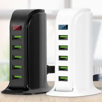 Universal 5-USB 5V4A Smart Fast Charger Desktop Multi Ports USB Charge Station Power Adapter HUB With LED Display