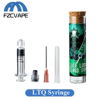 LTQVAPOR Kit de jeringa de vidrio 1.0ml 2.0ml Luer Lock Inyector de vapor con punta de aguja para llenado de aceite grueso