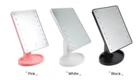 Nova venda quente 360 ​​graus rotação espelho de maquiagem de tela de toque com 16/22 luzes ledes de luz espelho de vaidade profissional desktop compõem espelho