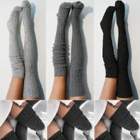 Женщины Леди Шерсть Теплый Knit За Колено бедро высокие чулки носки колготки колготки