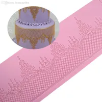Wholesale-380mm*130mm Silicone Mold Cake lace Mold Baking Mat / Mold For Edible Sugar Lace Mould Silicone Mat Pastry Tools Bakeware
