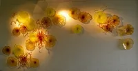 Decorazione moderna dell'hotel OEM della bocca di vetro di vetro appeso lampade lampade Chihuly Murano Art Flower Wall Light Deco