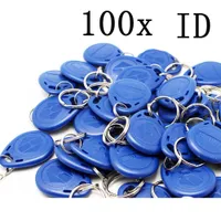 free shipping 100pcs blue color blue RFID key fobs 125KHz free shipping proximity ABS key tags for access control TK4100 EM 4100 chip