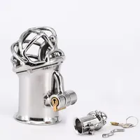 Wholesale male bondage toys for sale - 2017 New Arrival PA Lock Male Chastity Cage Stainless Steel Chastity Device Sex Toys For Men Bondage Chastity Belt