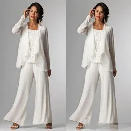 Broek 3-delig pak Tot de enkel oeder van de bruid jurk ouwloos et sieraad Elegant Grote aten Bruiloft gast Bruiloft Chiffon et Geplooid 2026 - $131.99