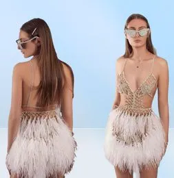 Robe de bal courte en plumes, Sexy, sans bretelles, fermeture éclair au  dos, Mini tenue de soirée de Cocktail, sur mesure, 2021
