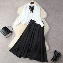 Long Black Skirt White Blouse Online DHgate