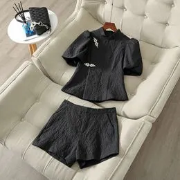 Blazer de manga larga con frente abierto a cuadros de dos piezas para mujer  y conjunto de pantalón con cintura elástica Sincero Ropa