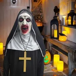 Masque Halloween Nonne En Latex - Pleine Tête Effrayante Pour Adulte - Cosplay Et Fêtes