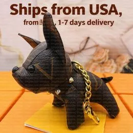 Porte-clés En Cuir PU Avec Pendentif Bouledogue Français - Ornement Mignon Pour Clés, Sacs, Décoration
