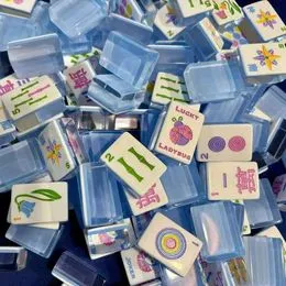 Juego De Mahjong Americano De 160 Fichas Acrílicas Pintadas A Mano, Con Arte Vibrante Y Funda De Transporte, Para Coleccionistas