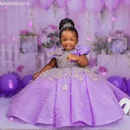 Robe De Soirée Fille F&F Violette à Fleurs Et Résille - Taille 11-12 Ans - Très Bon État