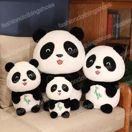 Panda de peluche Kawaii de 20cm, almohada encantadora con hojas de