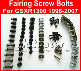 Motorrad-Verkleidungsschrauben-Set für 1996 1997 2000 2007 Suzuki Hayabus GSXR 1300 GSXR1300 96–07, schwarze Verkleidungs-Aftermarket-Schrauben