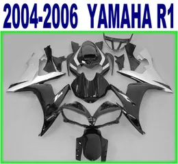 100% formsprutning Lägsta prissättning för Yamaha 2004 2005 2006 YZF R1 Silver Black Fairing Kit 04-06 YZF-R1 Bodykits RY45