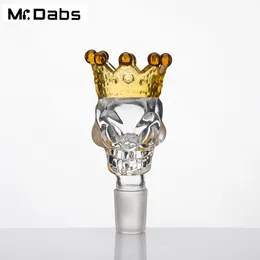 BIG Size Skull Style Herb Holder Smoking Accessories With Crown Glass Bowl 14MM 19MM Male Joint Slide Smoke Accessory For Bong