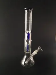 high:37CM Beaker bongs cheap for sale glass bong with precolator smoking pipes white jade thick glass bong