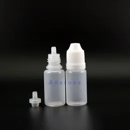 8 ML 100Pcs High Quality LDPE Plastic Dropper Bottles With Child Proof Caps & Tips Safe Squeezable bottle with short nipple